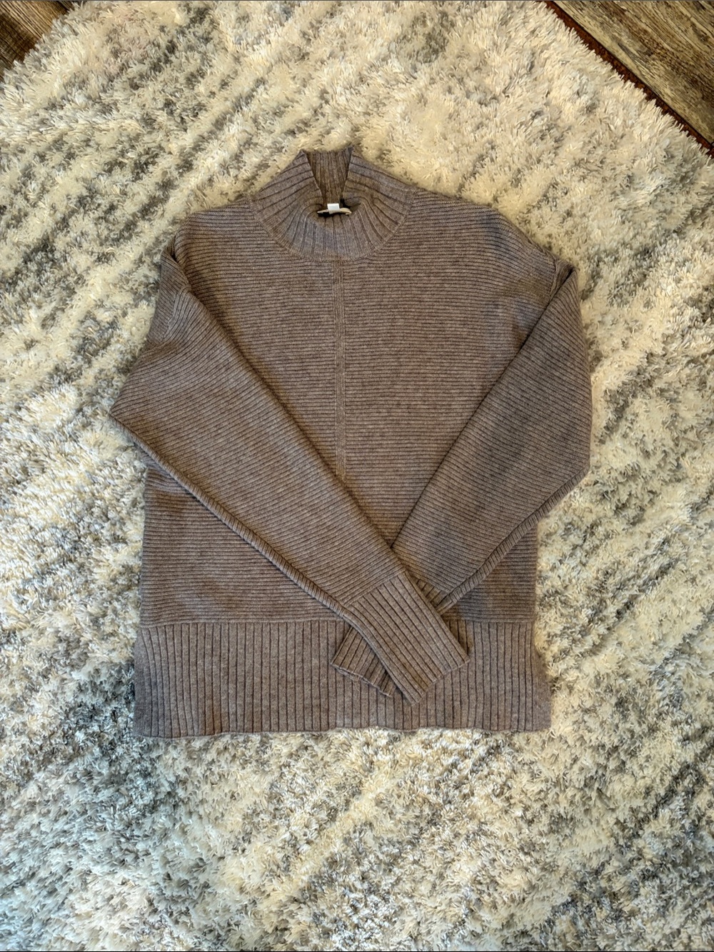 Cyrus Women’s Ribbed Turtleneck Sweater - Taupe Brown